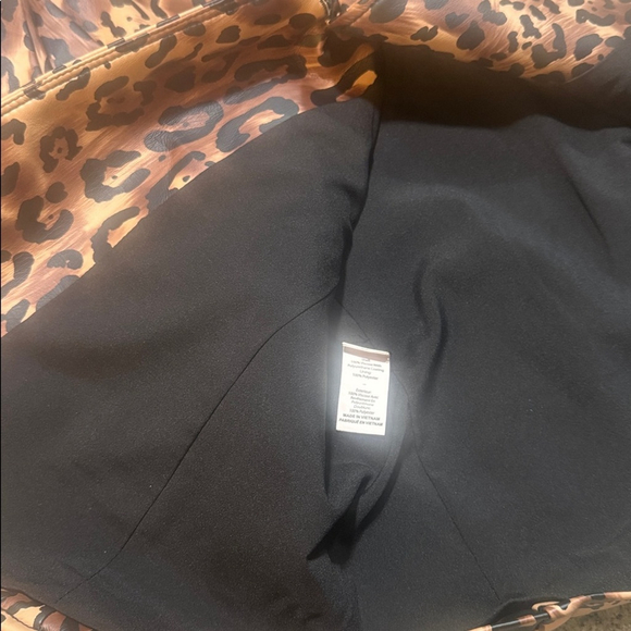 Cinq à Sept Cheyenne Leopard Print Faux Leather Jacket - Picture 9 of 11